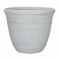 L&G Solutions 14 in. H X 16 in. D Polyresin Stone Planter White PVB7016TWI